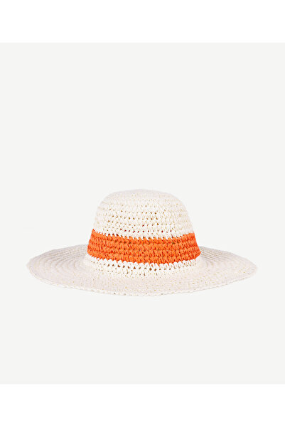 Yargıcı قبعة من القش بتفاصيل برتقالية