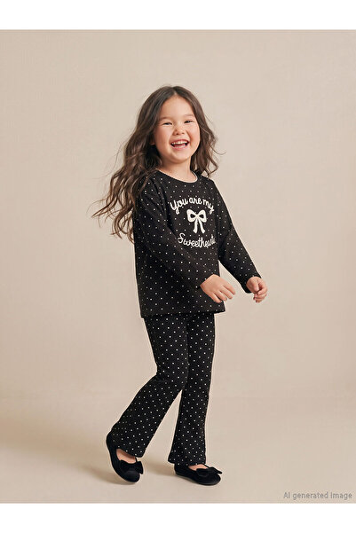 LC Waikiki LCW Kids Beli Lastikli Desenli Kız Çocuk Tayt