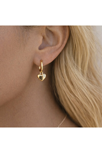 Heppii أقراط دائرية صغيرة على شكل قلب متدلية