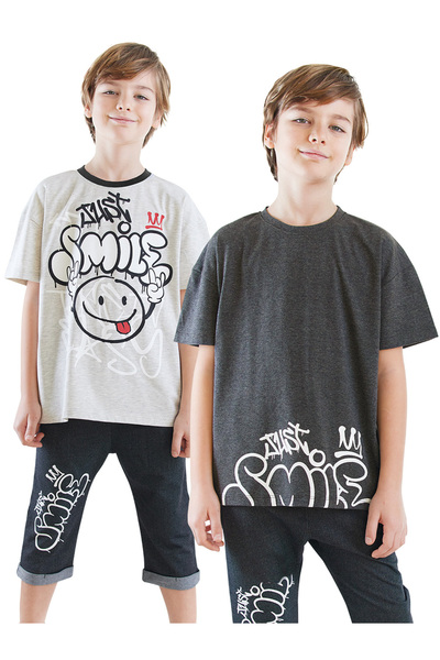 Denokids Μπλουζάκι Just Smile Boy's 2 Pack