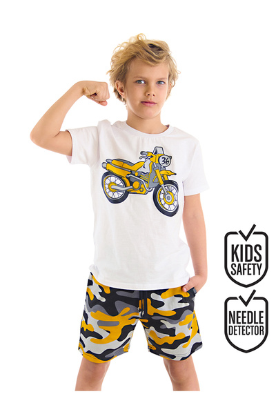 MSHB&G مجموعة شورتات تي شيرت صيفية للأولاد للدراجات النارية