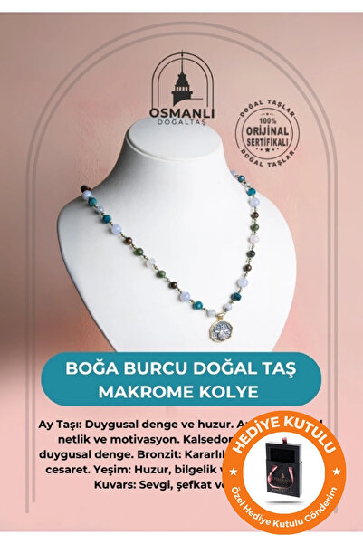 OSMANLI DOĞAL TAŞ Boğa Burcu Enerjisine Özel Gerçek Doğal Taş El Yapımı Kutul...