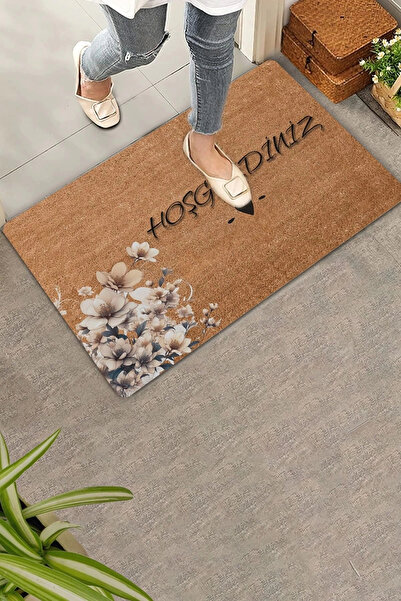 Valerine Life Beyaz Petunyalar Hoş Geldiniz Kapı Önü Paspası 45x70cm