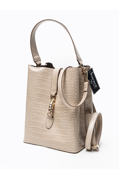 Karaca Дамска чанта за през рамо от веганска кожа с крокодилски принт