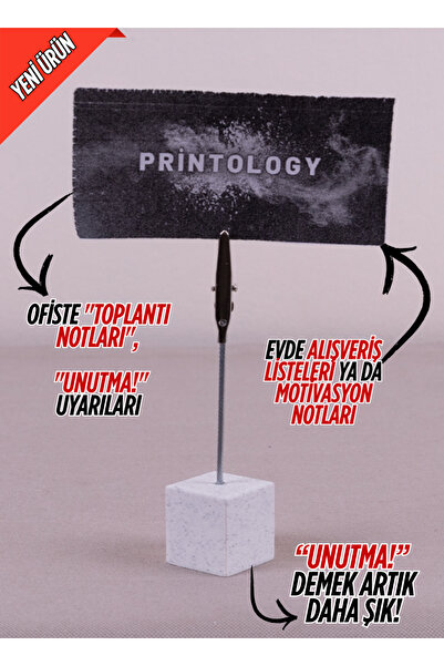 Tulparmekanik Metal Not Tutucu Metal Kıskaçlı Notluk Mermer Desenli Masaüstü ...