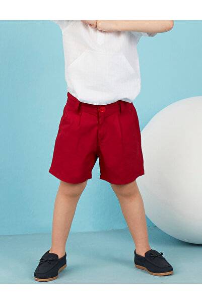 Ollie&Olla Red Boy's Gabardine Shorts with V Pocket