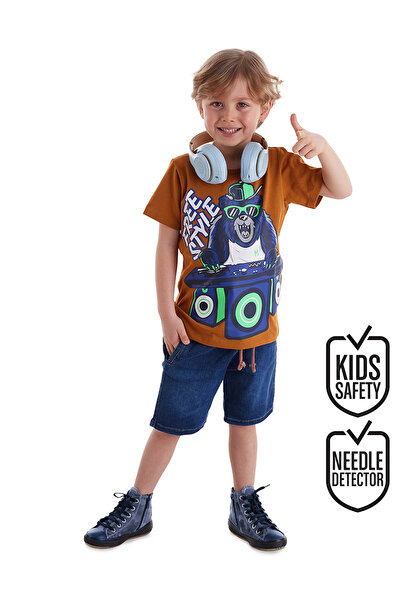 MSHB&G طقم شورت دينم تي شيرت DJ Boy