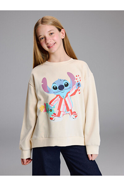 LC Waikiki Hanorac pentru fetiță cu decolteu rotund cu imprimeu