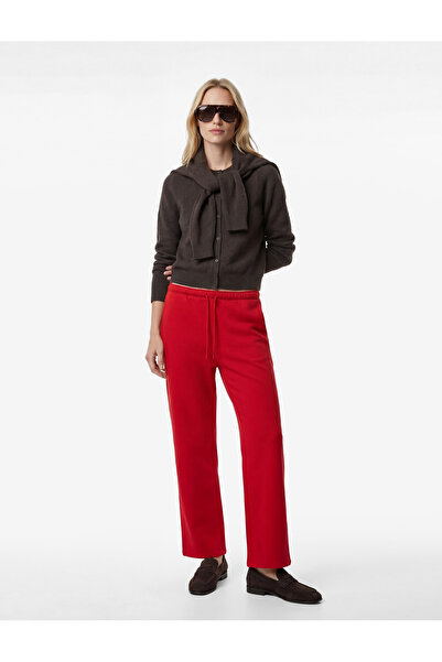 Koton Three-Thread Ribbed Pocketed Wide-Leg Sweatpants