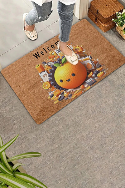 Valerine Life Portocaliu Man Welcome Door Front Mat 45x70cm
