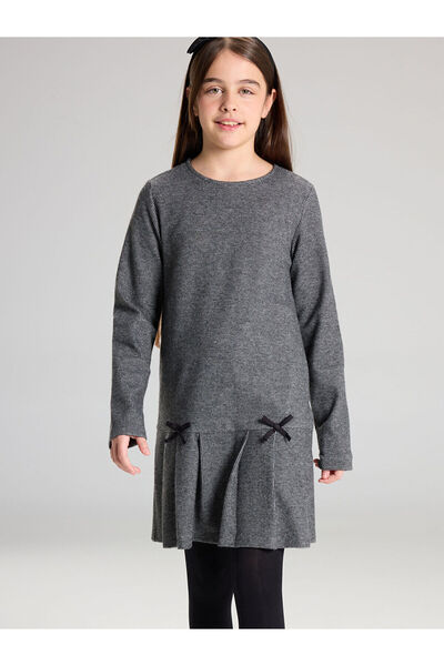 LC Waikiki LCW Kids Bisiklet Yaka Pileli Kız Çocuk Elbise