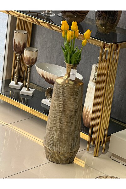 YASAR CONCEPT مزهرية أرضية معدنية أليجوري مقاس 24×66 سم