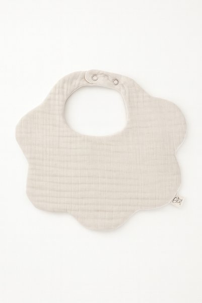 Boho Piccolo Pack of 2 Blue, Beige 100% Cotton Organic 8 Layer Muslin Baby Food Bib / Drool Bib / Collar
