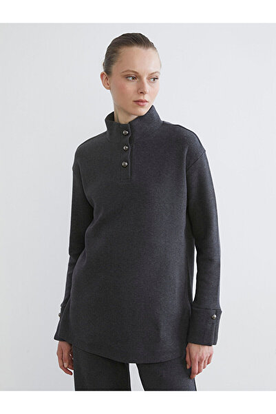 LC Waikiki Nevavm Farkıyla Lcw Everyday Anthracite Ribbed Plain Loose & Baggy...