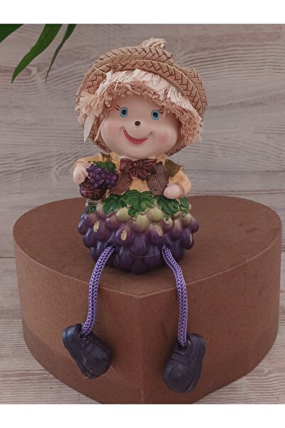 Firuze Hediyelik İp Bacaklı Meyve Böğürtlen Biblo, Ayakları Sallanan Biblo, M...