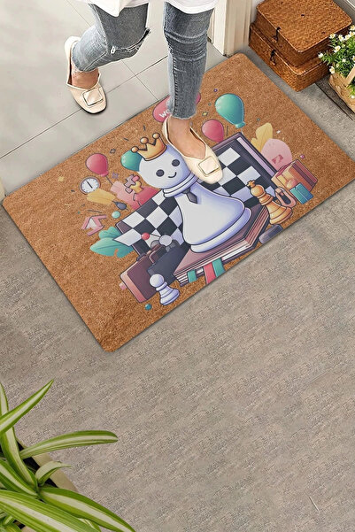 Valerine Life Изтривалка за врата с шахматна украса 45x70 см