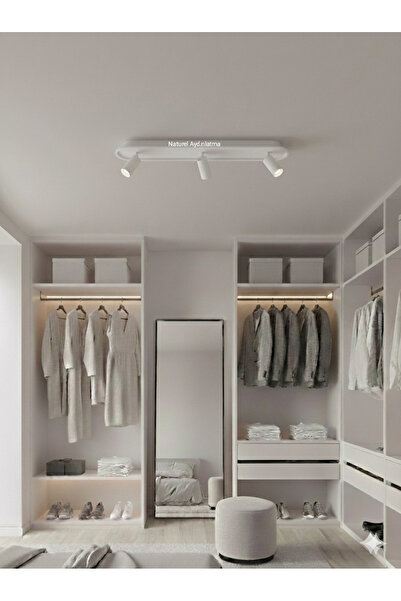 N Naturel Aydınlatma 100cm Ledli Plafonyer / 3 Spotlu / 3 ışık Rengi / Beyaz ...