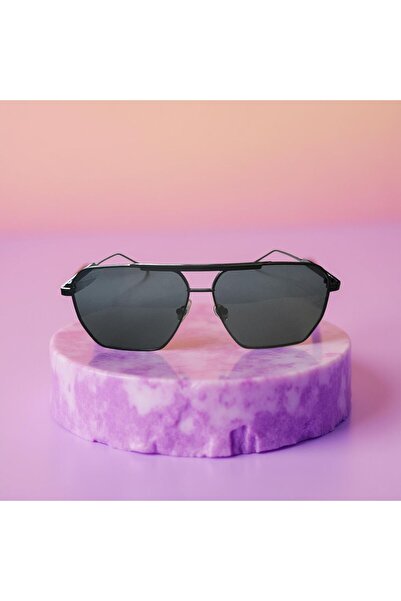 HAMMEN Black Hexagonal Frame Unisex Sunglasses Hg2201C7
