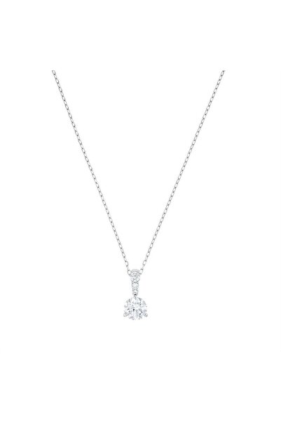 Swarovski Stilla Kolye, Yuvarlak kesim, Beyaz, Rodyum kaplama