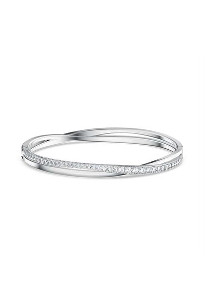 Swarovski Hyperbola Bileklik, Yuvarlak kesim, Beyaz, Rodyum kaplama