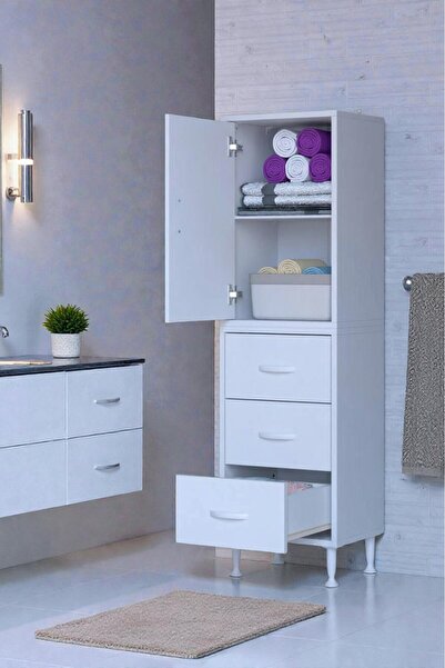 Eliusta Alia Çok Kullanışlı Dolap G:40 cm Üst Bölme Kapaklı Alt Bölme Çekmece...