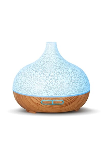 STOREONLINE Essential oil diffuser 550ml ultrasonic 3D bamboo effect 7 colored lights