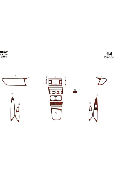 Marscockpitdesign سيت ليون بيانو أسود مطلي 2014 10 قطع