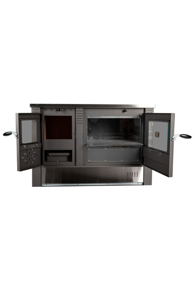 Evotools Sobă pe lemne cu plită și cuptor din oțel inoxidabil 10,5 kW dreapta