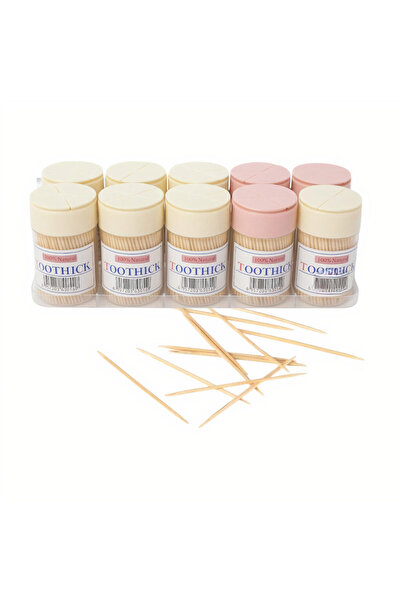 JML1 Scobitori din bambus 7cm în tub 10/set plastic en-gros