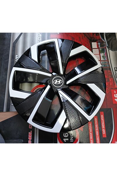 Universal Hyundai Admira Uyumlu 14 inç Beyaz Çıtalı Jant Kapağı 4'lü Takım Am...