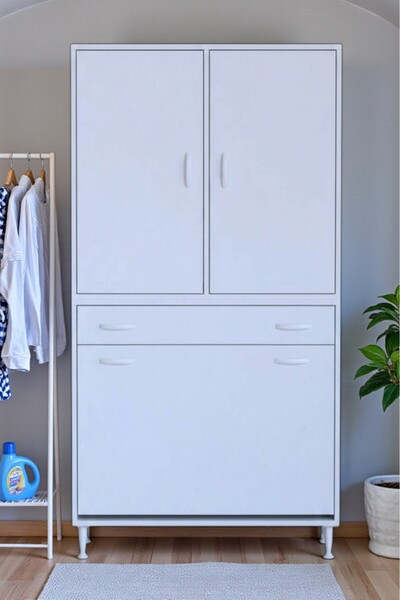 Eliusta Reli Dolap Beyaz Çok Kullanımlı 95 cm Eninde Banyo Dolabı 95x171x32,5...