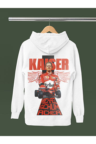 MAGORS Michael Schumacher Printed Cotton Long Sleeve Fleece-Lined 3 Thread Hooded F1 Sweatshirt