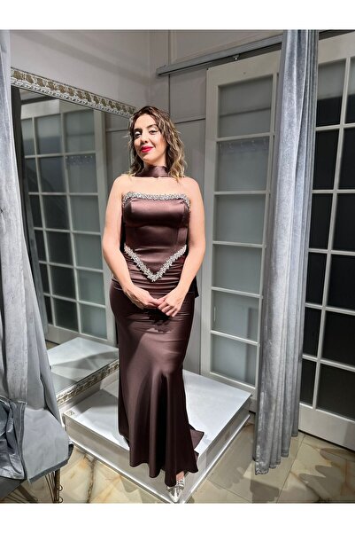 Abiye's BEYAZ TAŞLI KORSELİ BALIK SATEN NİKAK NİŞAN SÖZ ABİYESİ