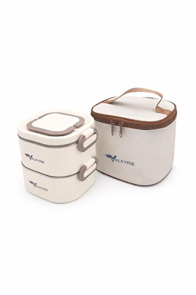 valkyrie 1300 ML 2 Katlı Paslanmaz Çelik Yemek Kabı – Termal Taşıma Çantalı, ...