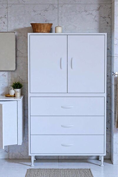 Eliusta Alia Çok Kullanışlı Dolap G:85 cm Üst Bölme Kapaklı Alt Bölme Çekmece...
