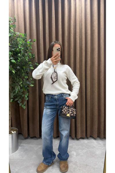 Maysa YAKASI FULARLI TRİKO KAZAK-EKRU