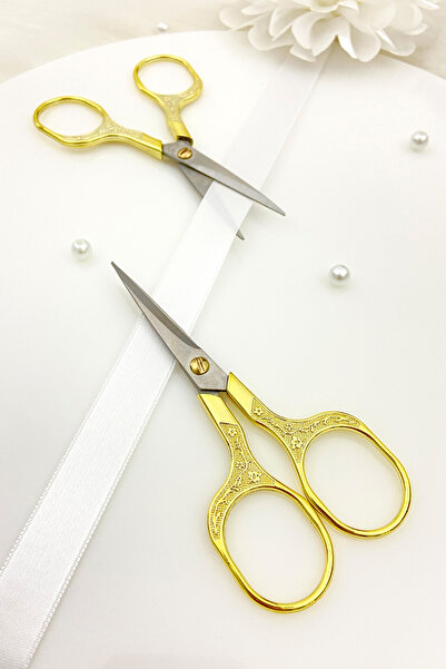 ZEYMERADE مقص الخطوبة من Gold Promise، مقص تطريز خاص بفتح الشريط في يوم خاص
