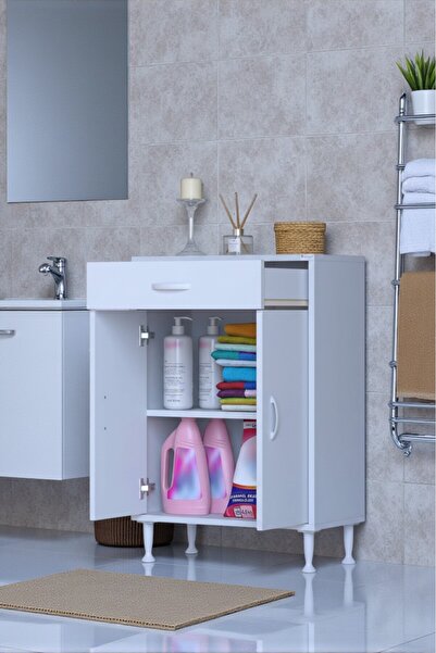 Eliusta Fre 65 cm Çok Amaçlı Dolap 1 Raflı Tek Çekmeceli Banyo Mutfak Dolabı ...