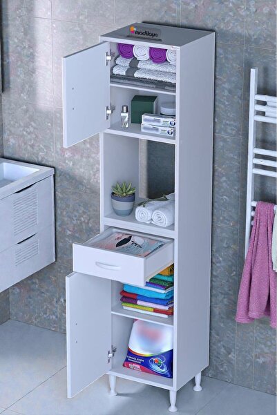 Eliusta Leno Tek Kapaklı 50 cm Düzenleyici Dolap Banyo/Mutfak Dolabı 50x173x3...