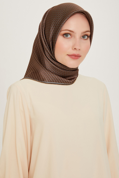 Armine Nostalgia Series Sura Silk Scarf 9250Ds Mixed Pattern 80-Copper-Black