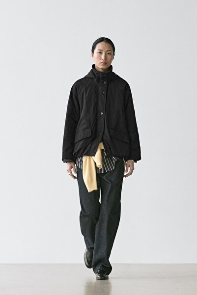 Massimo Dutti Uzun teknik kumaş parka