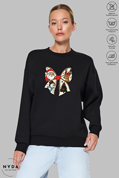 Nyda Collections Φούτερ Unisex με μακρυμάνικο φιόγκο Πρωτοχρονιάτικο με τύπωμ...