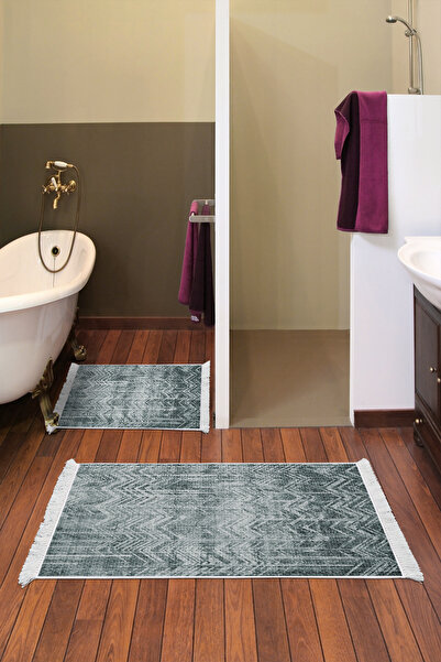 KAYABEY HOME Αντιολισθητική βάση σετ 2 τμχ μπάνιου Trend με φούντες Σκανδιναβ...