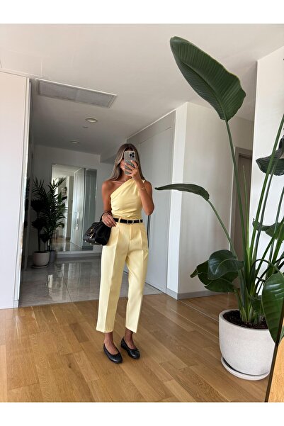 MERVE AKSOY Carol Kemerli Havuç Pantolon - Sarı
