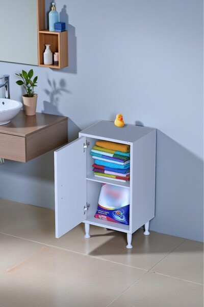 Eliusta Arden 50 cm Beyaz 2 Bölmeli Banyo Düzenleyici Dolap 1 Raflı Çok Amaçl...