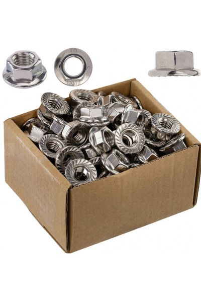 Admira Systems Set 100 Piulite Hexagonale cu Flansa Autoblocanta DIN 6923, Inox (A2), M8