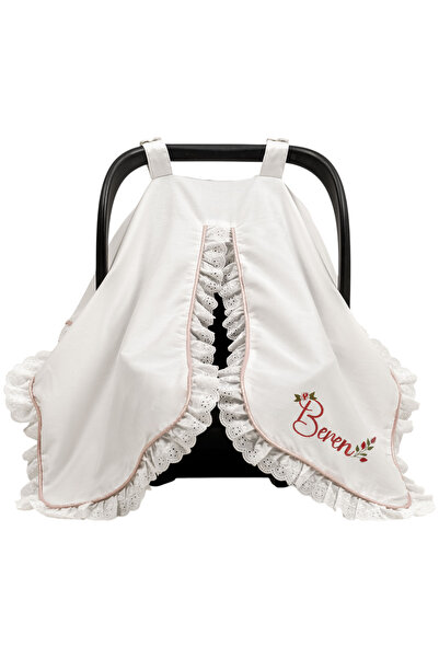 Mis Bebe Minik İnsanların Sarayı Pembe Fisto Detaylı Kişiye Özel Puset Örtüsü...