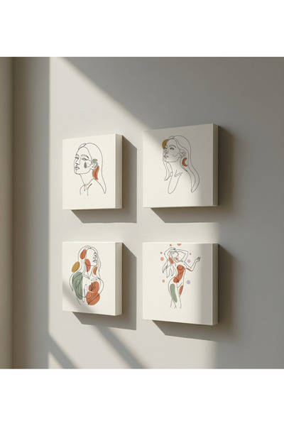 Etniky Taş Tablo Minimal Line Art Kadın Silüet