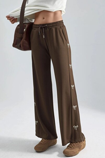 Hiccup Modal Textured Bow Detailed Trousers Berşan Collection