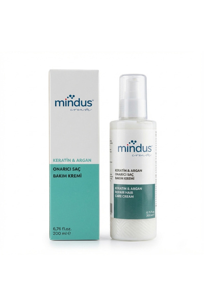 mindus كريم العناية بالشعر بالكيراتين والأرغان 200 مل